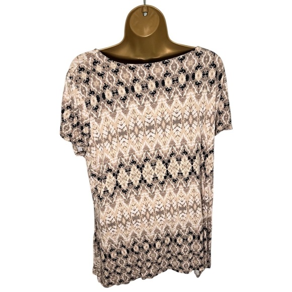 Vintage Y2K Ruby Rd Favorites Tunic Top Aztec Print Tan Combo XL - Picture 2 of 5